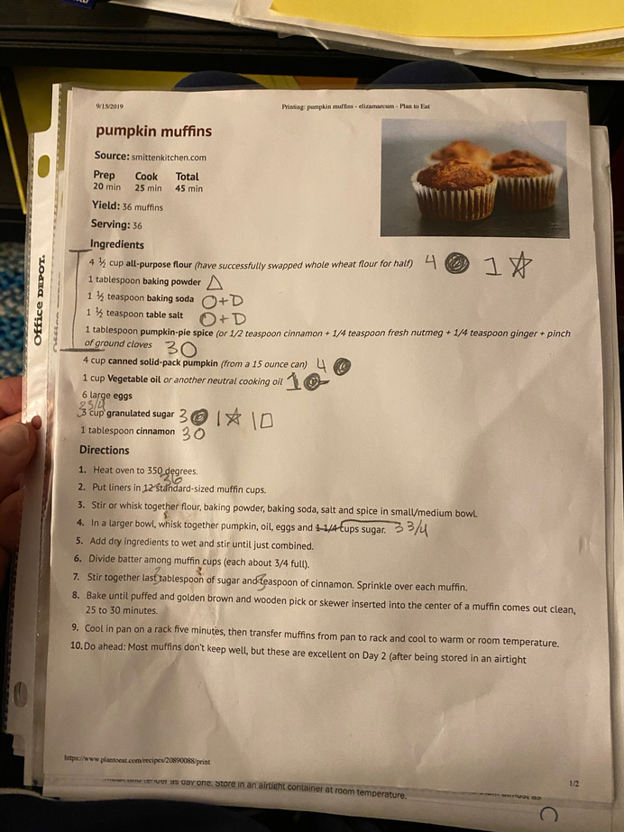 Annotated recipe example