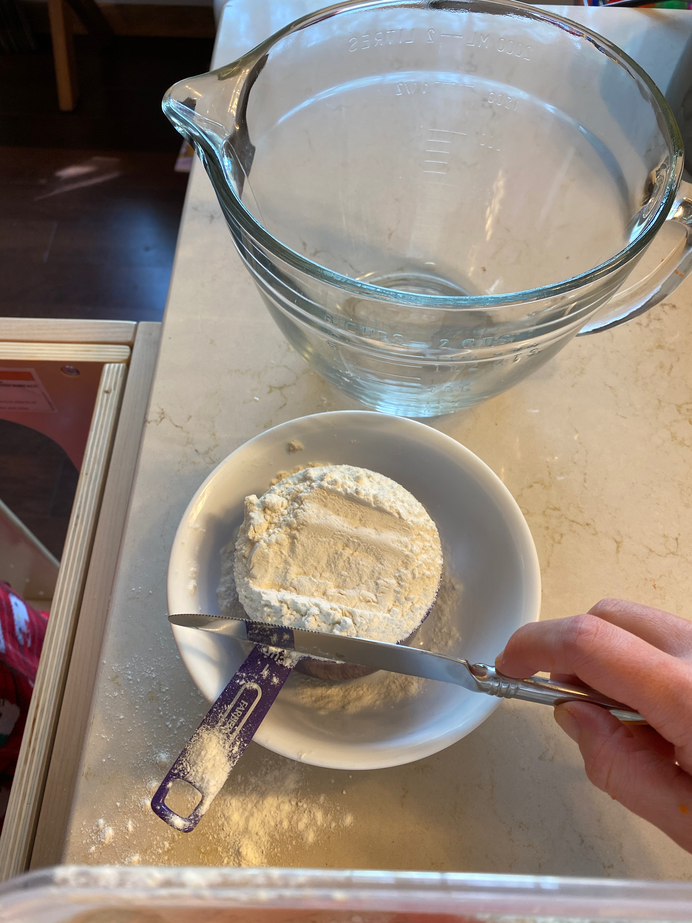 Mama swooping off the excess